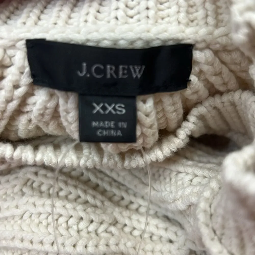 J. Crew AL762 Natural Ribbed crewneck sweater size XXS NWT